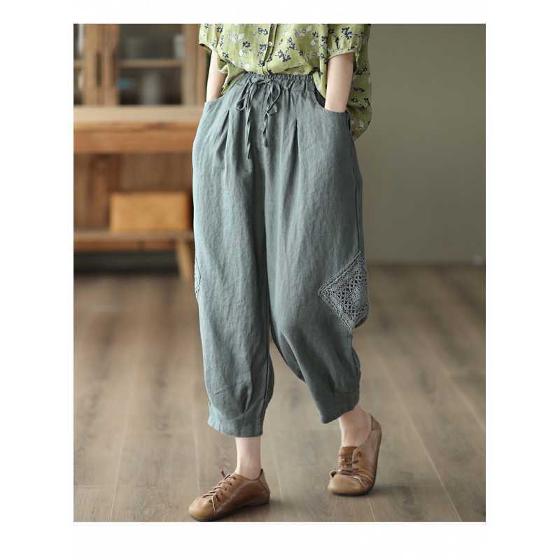 Cotton And Linen Loose Slimming Harem Bloomers