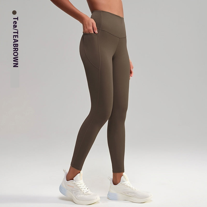 Sports High Waist Nude Feel Yoga Pants Skinny Running Fitness Pants