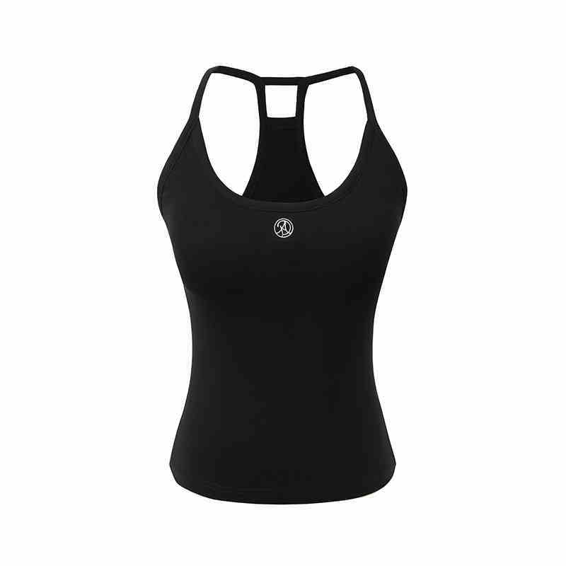 Women's Casual Solid Color U-neck Vest With Suspender