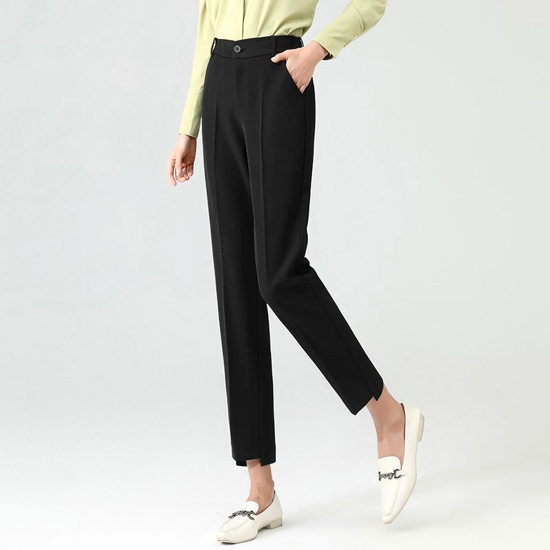Cropped Harem Suit Pants Women's Loose Casual Cigarette Pants