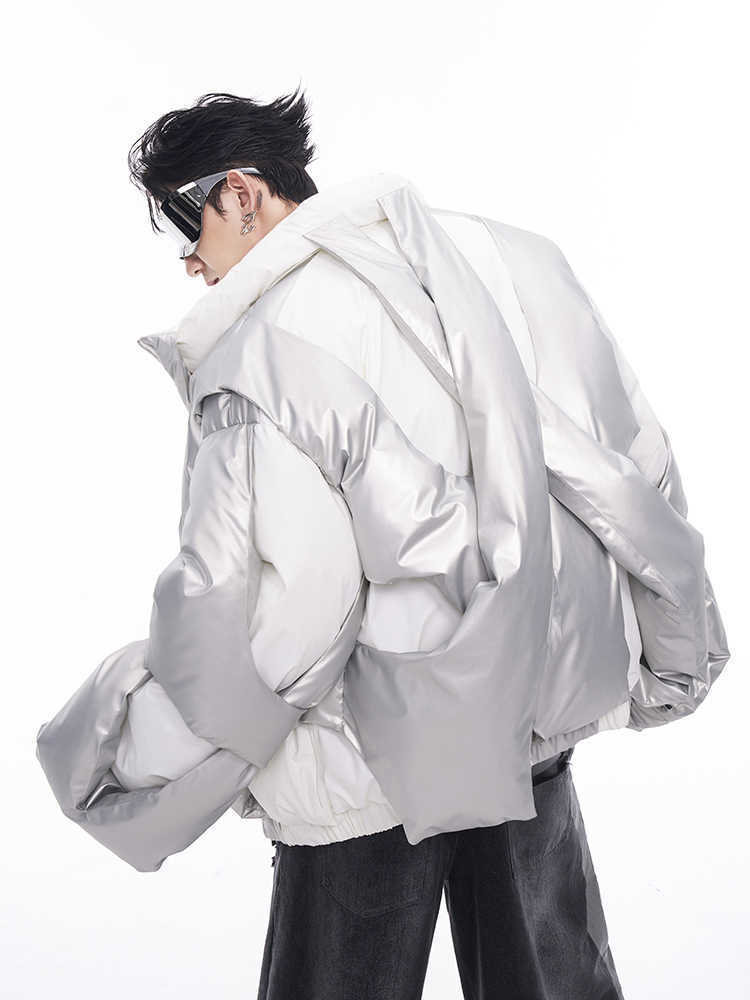 Deconstructed Design Cotton Jacket Men's Winter Thickened Down Cotton-padded Coat