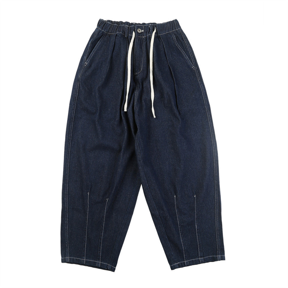 Tapered Wide-leg Workwear Jeans For Men
