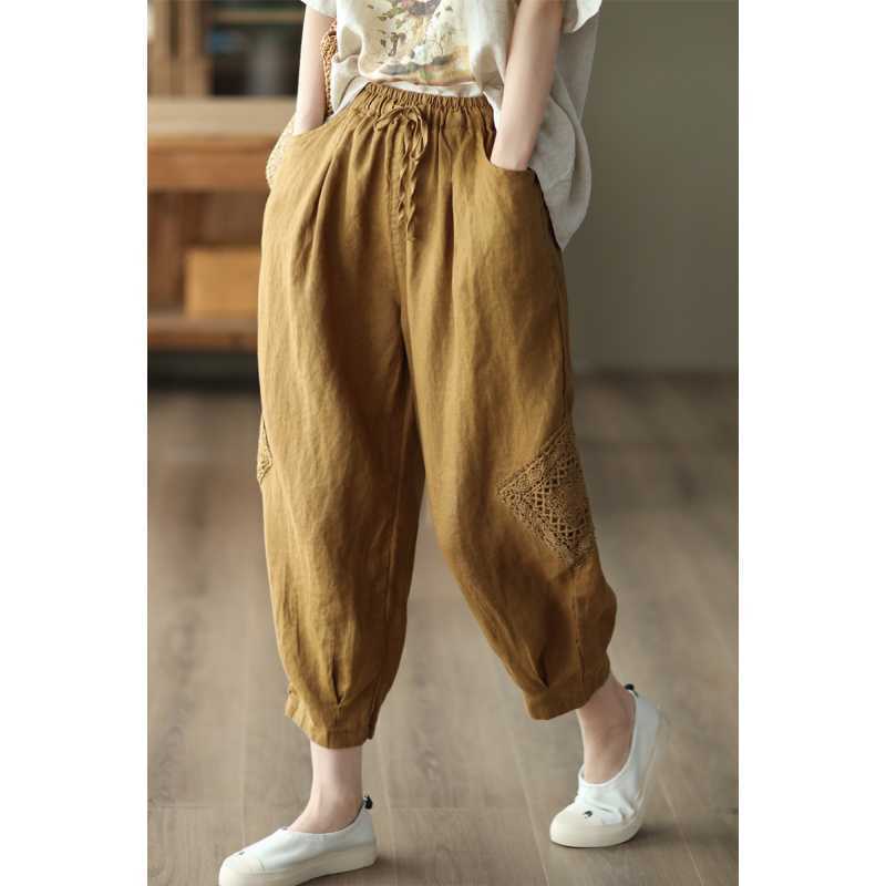 Cotton And Linen Loose Slimming Harem Bloomers