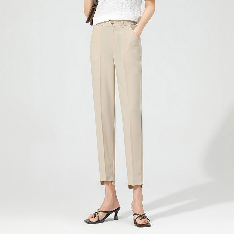 Cropped Harem Suit Pants Women's Loose Casual Cigarette Pants