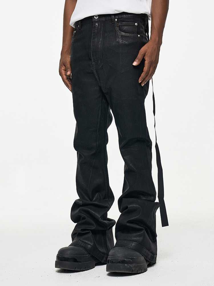 High Street RO Wind Coating Brush Glue Slightly Flared Mop Jeans