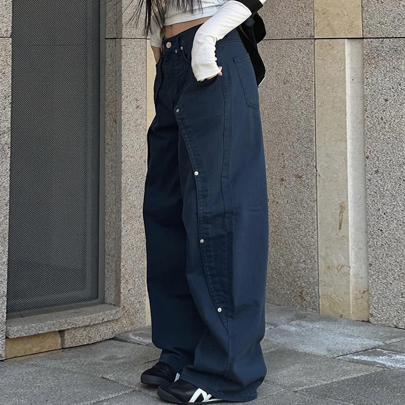 Women's Irregular Loose Straight Jeans