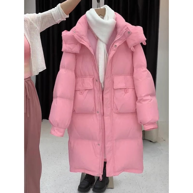 Women's Cotton-padded Mid-length Thickened Hooded Jacket