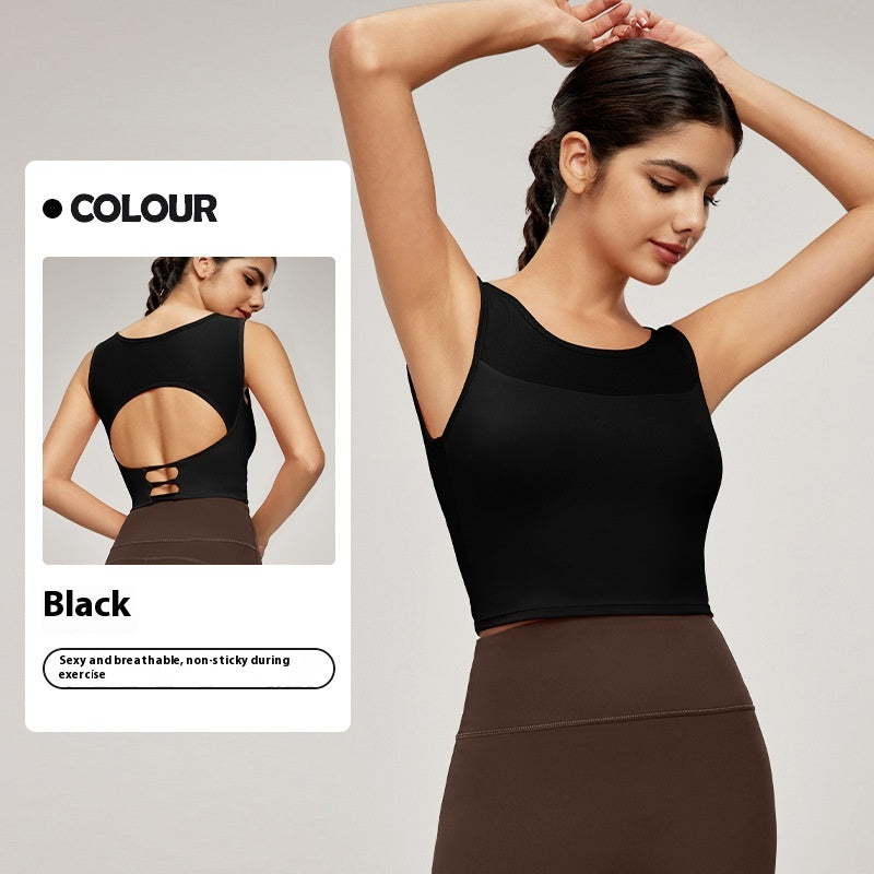 Splicing Mesh Beauty Back Yoga Vest