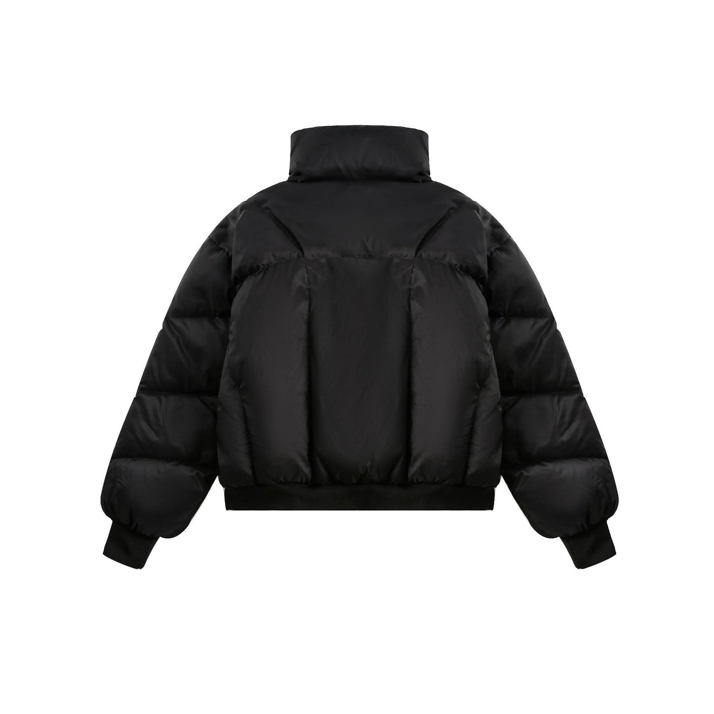 Winter New White Duck Down American Black Stand-up Collar Bread Coat