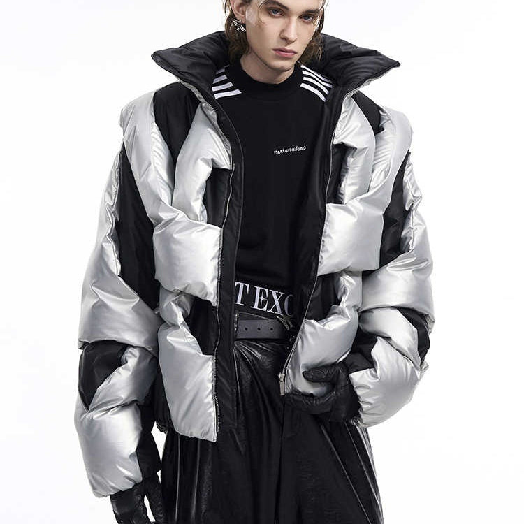 Deconstructed Design Cotton Jacket Men's Winter Thickened Down Cotton-padded Coat