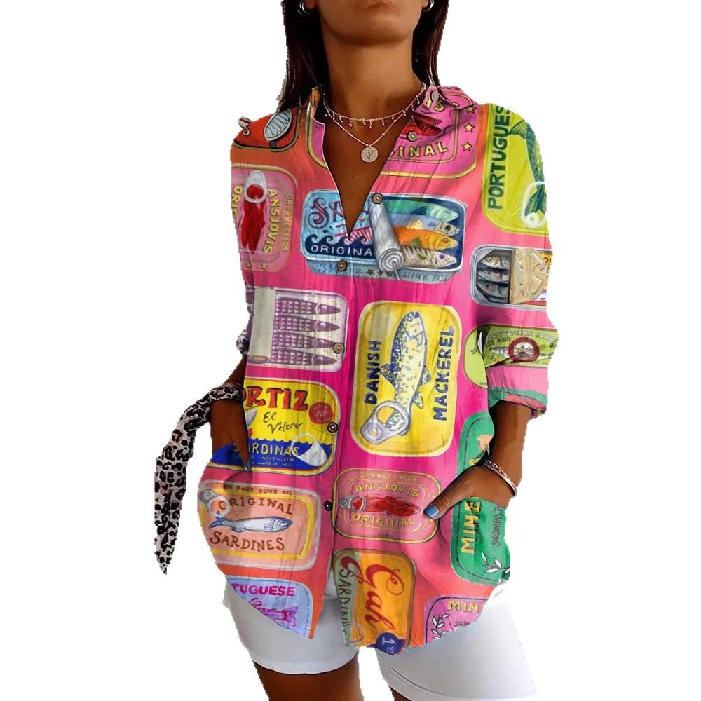 Long Sleeve Beach Travel Printed Shirt