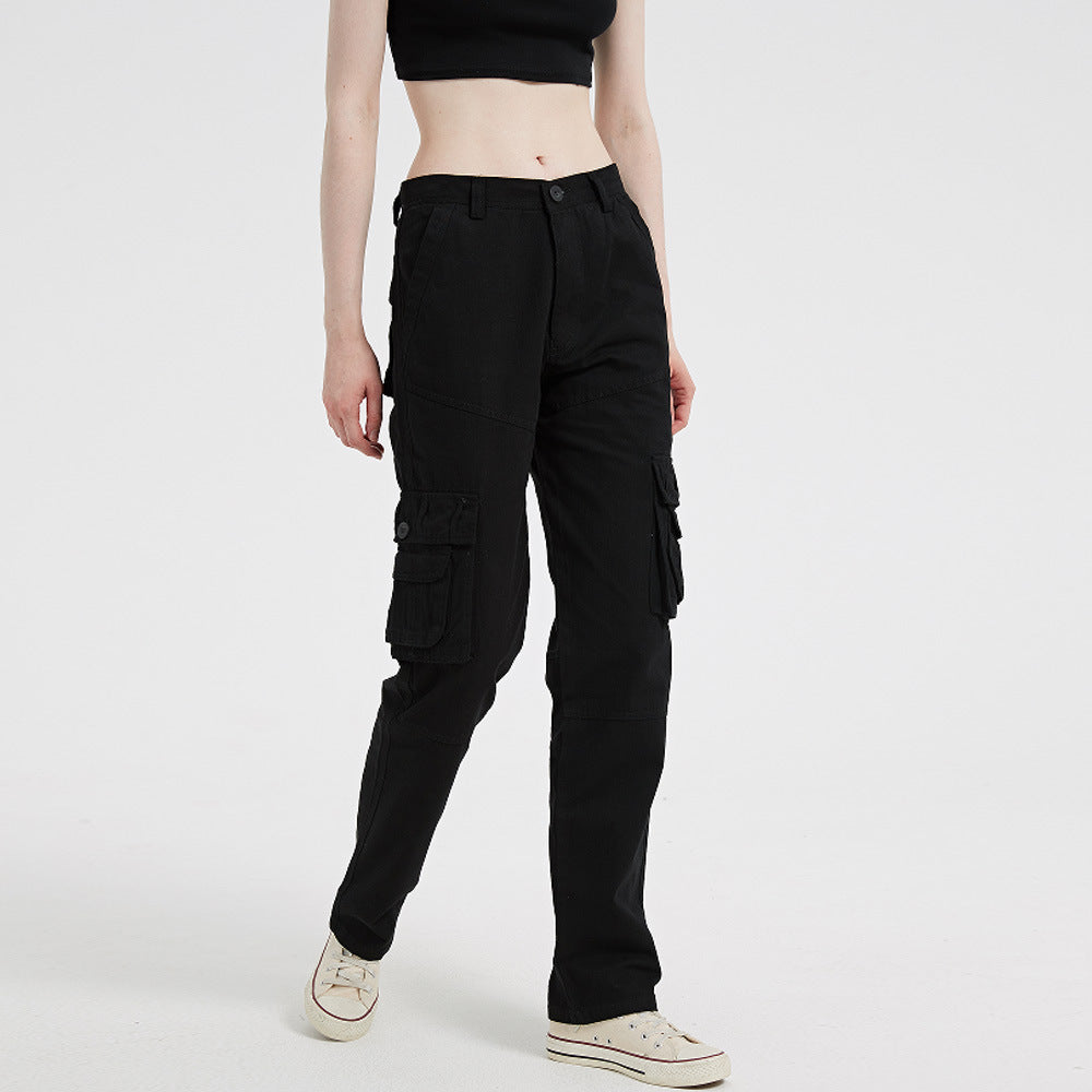 European And American Plus Size Women's Multi-pocket Sports Pants