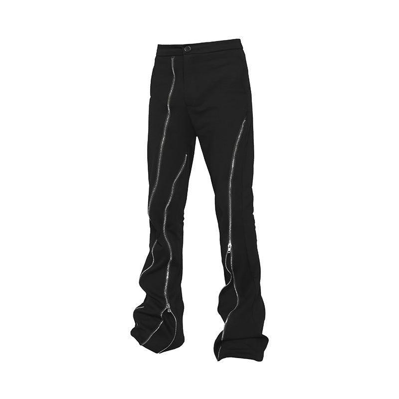 Hip Hop Zipper Split Jeans Men