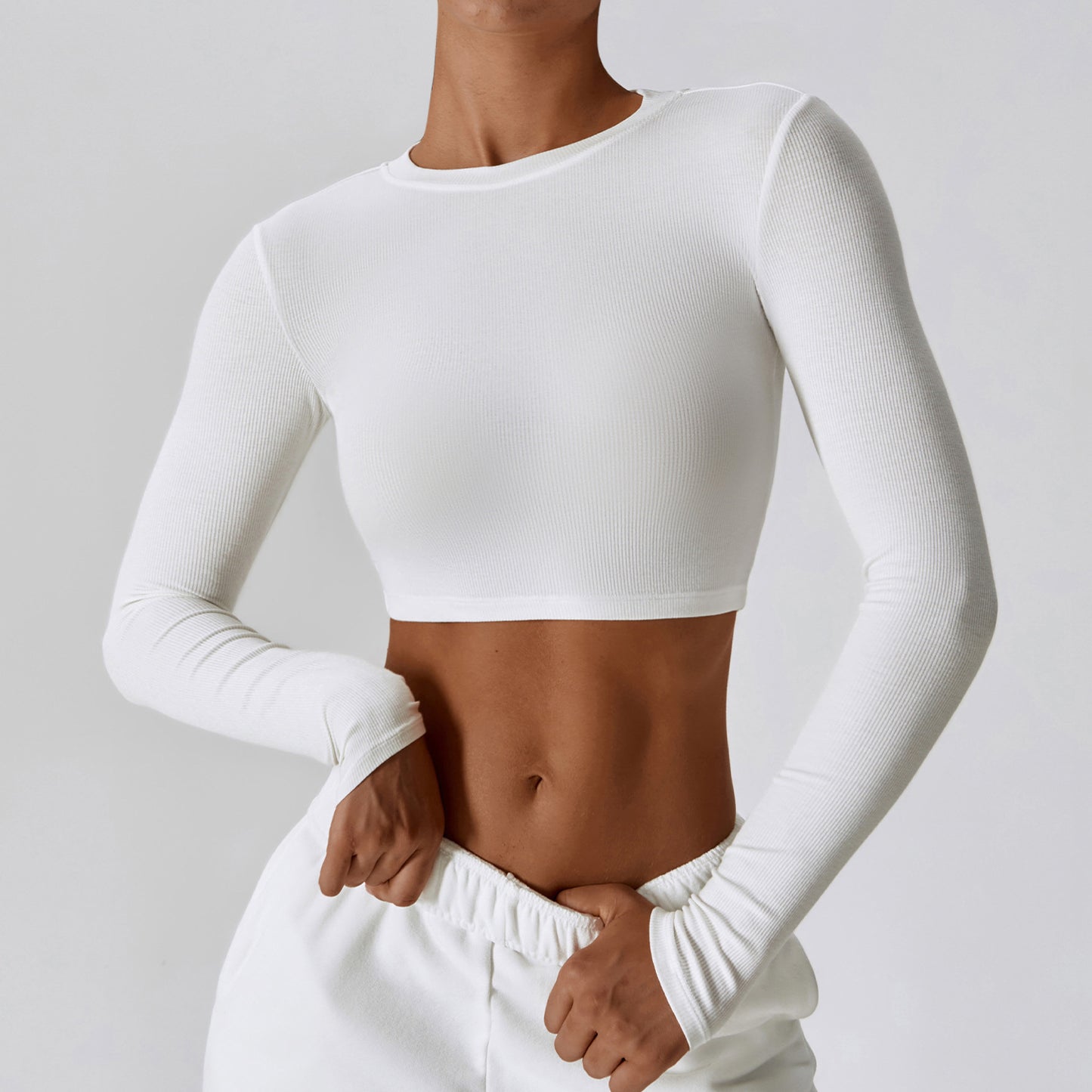Threaded Short Yoga Clothes Women's Navel Slimming Top