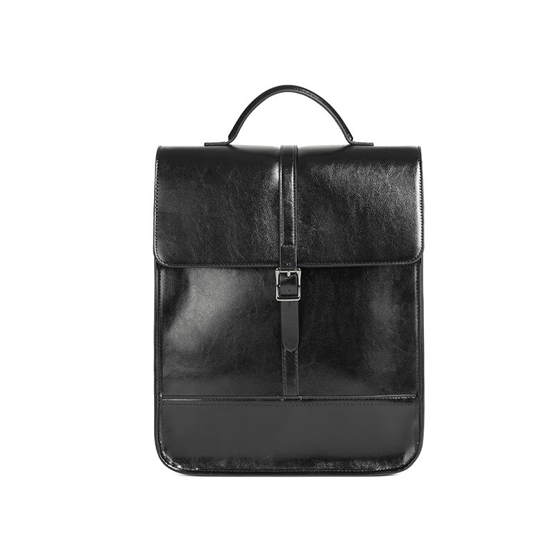 British Style Waterproof Leather Travel Backpack