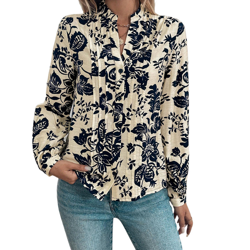 Retro Printed Elegant Shirt Top For Women