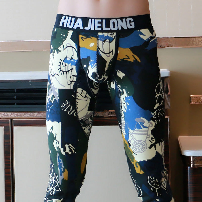 Printed Men's Fleece-lined Thick Warm Pants