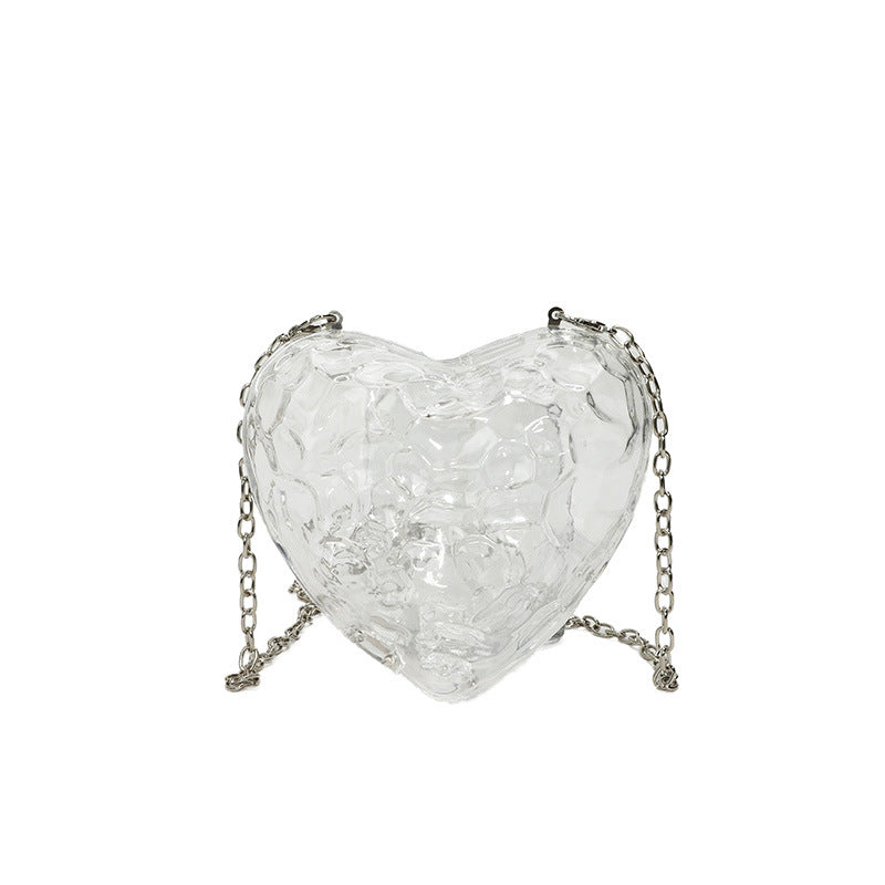 Shiny Heart-shaped Meteorite Acrylic Shoulder Messenger Bag