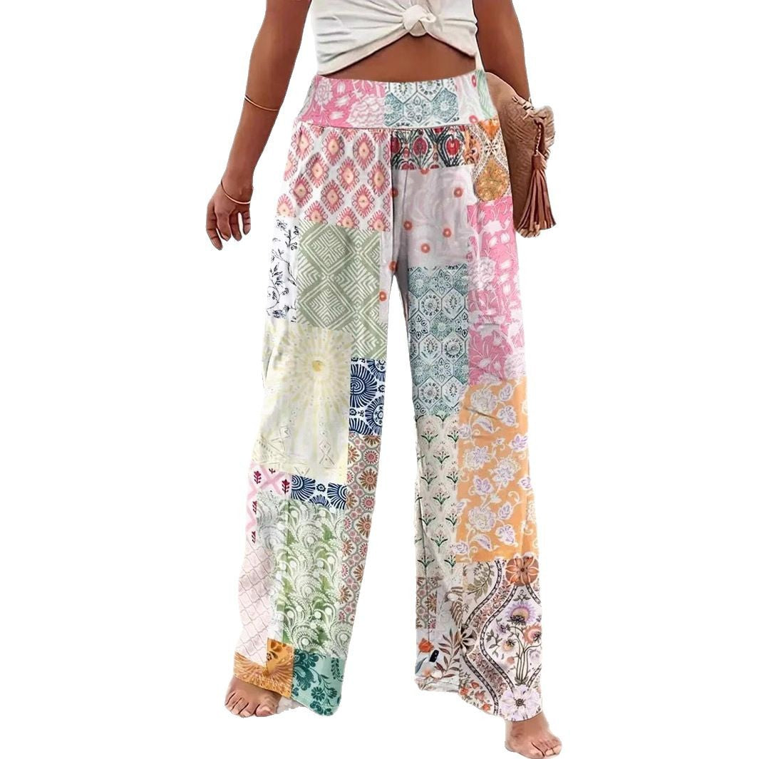 Women's Creative 3D Printing Fashionable Casual High Waist Trousers