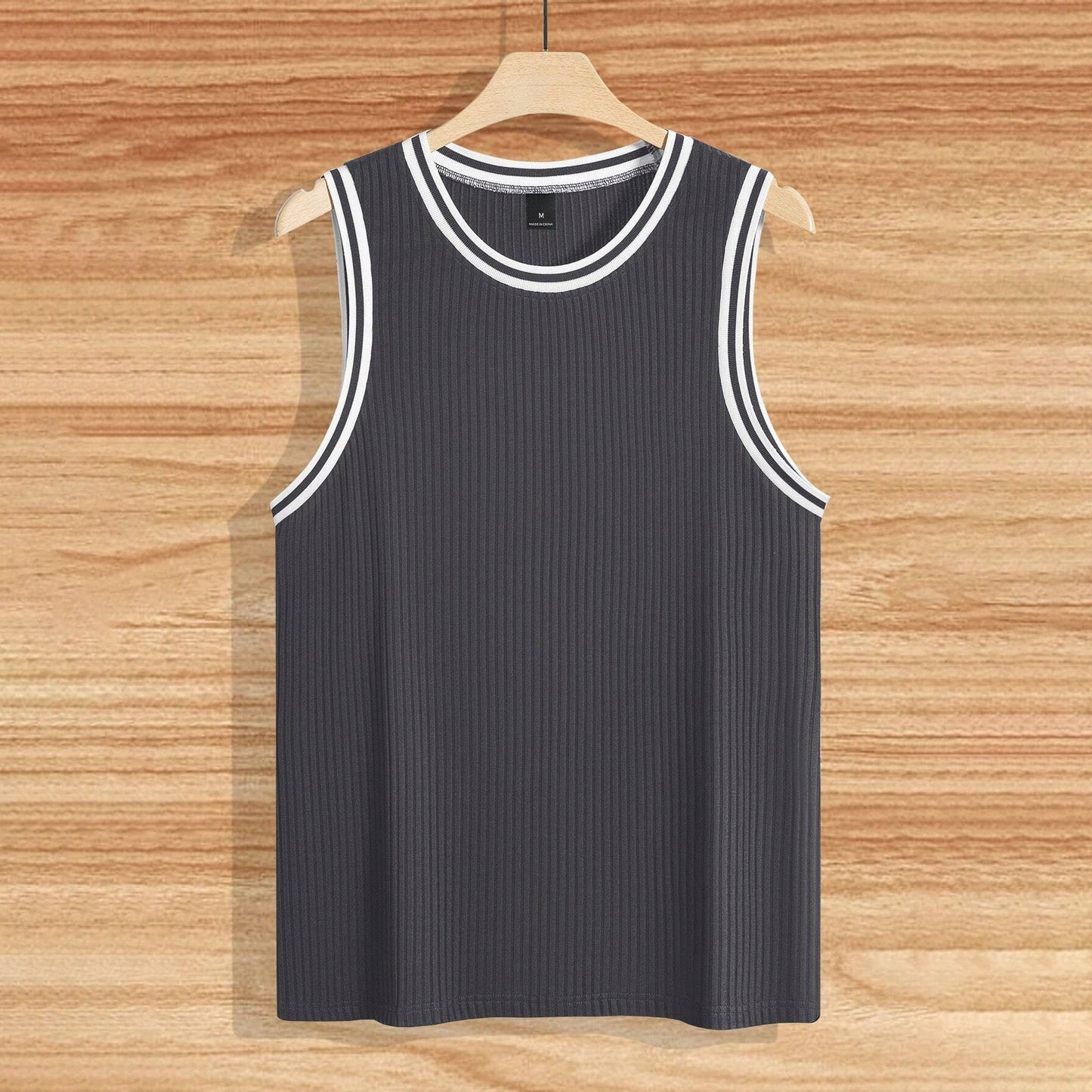Knitted Vertical Stripes Fitness Sports Slim-fitting Vest