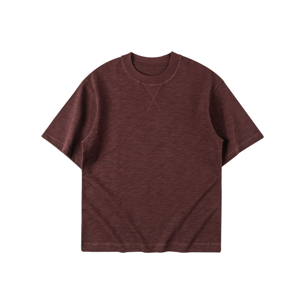 Inverted Triangle Idle Style Solid Color Simple T-shirt