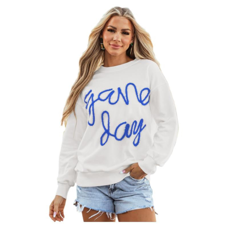 Women's Casual All-matching Loose Letter Embroidery Top