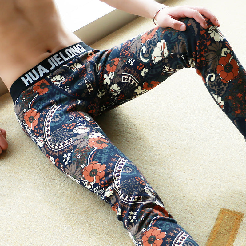 Printed Men's Fleece-lined Thick Warm Pants
