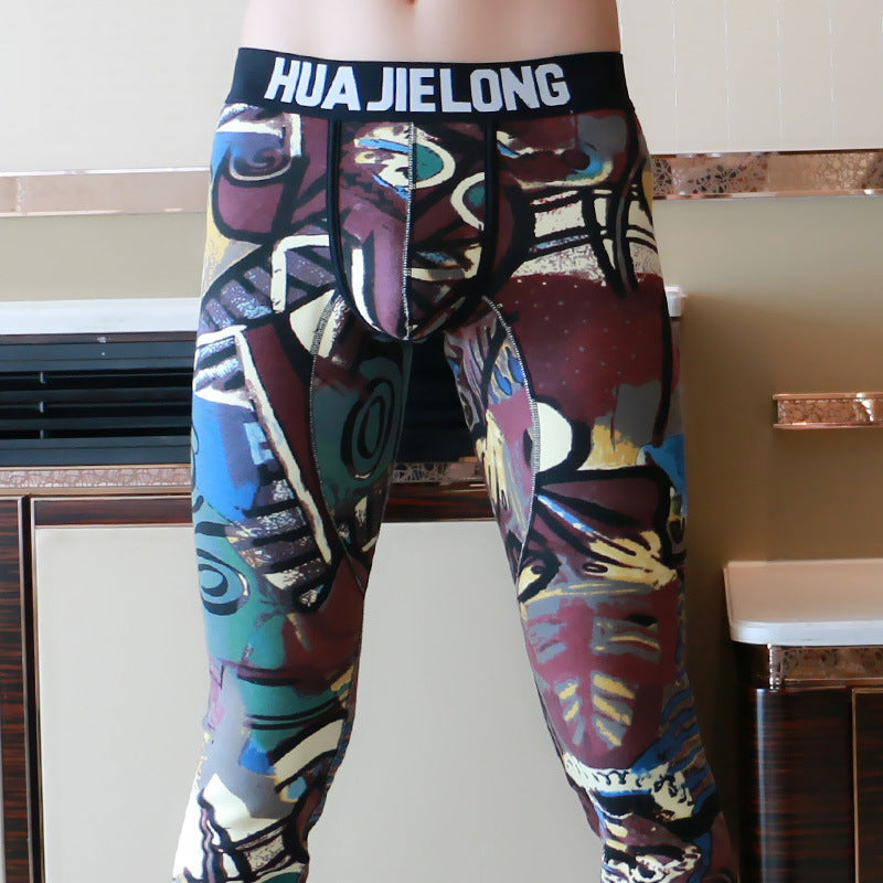 Printed Men's Fleece-lined Thick Warm Pants