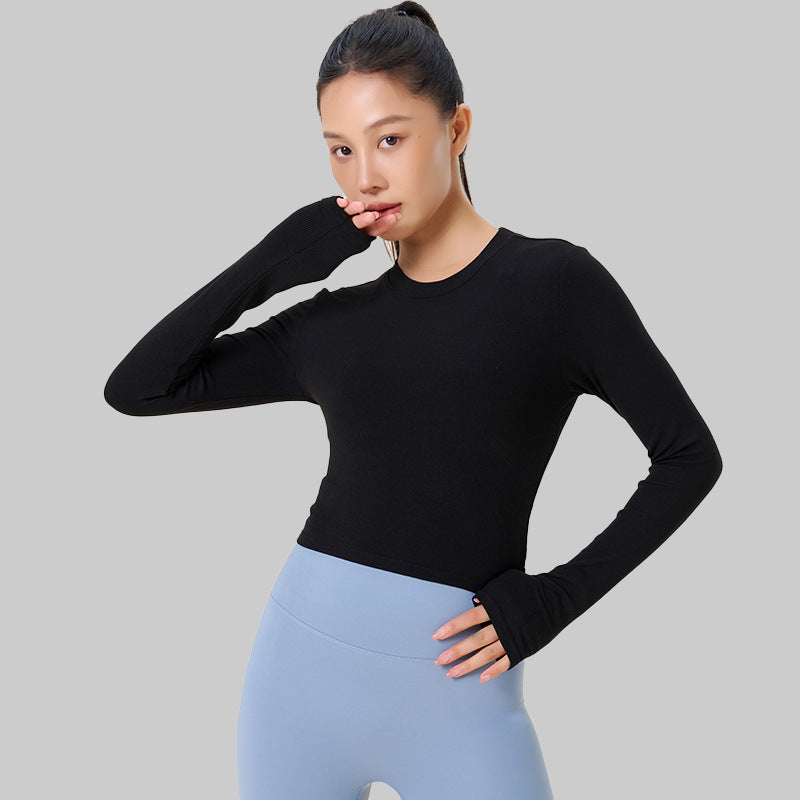 Threaded Short Yoga Clothes Women's Navel Slimming Top
