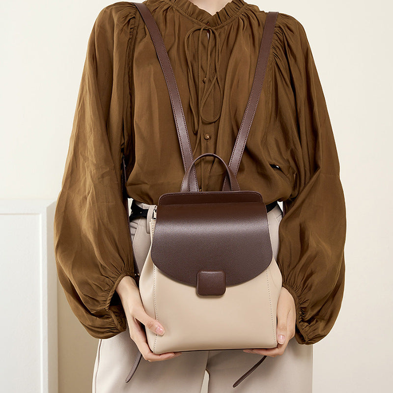 New Women's Small Backpack Leather Travel Travel Light Large Capacity