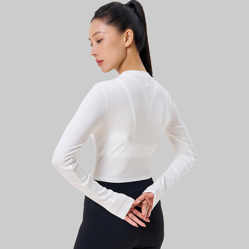 Threaded Short Yoga Clothes Women's Navel Slimming Top