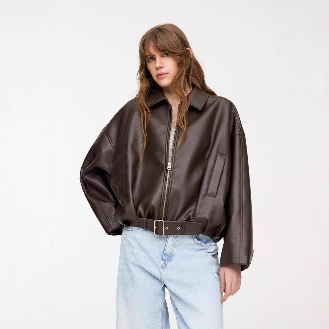 Women's Casual Solid Color American Retro Coat Jacket