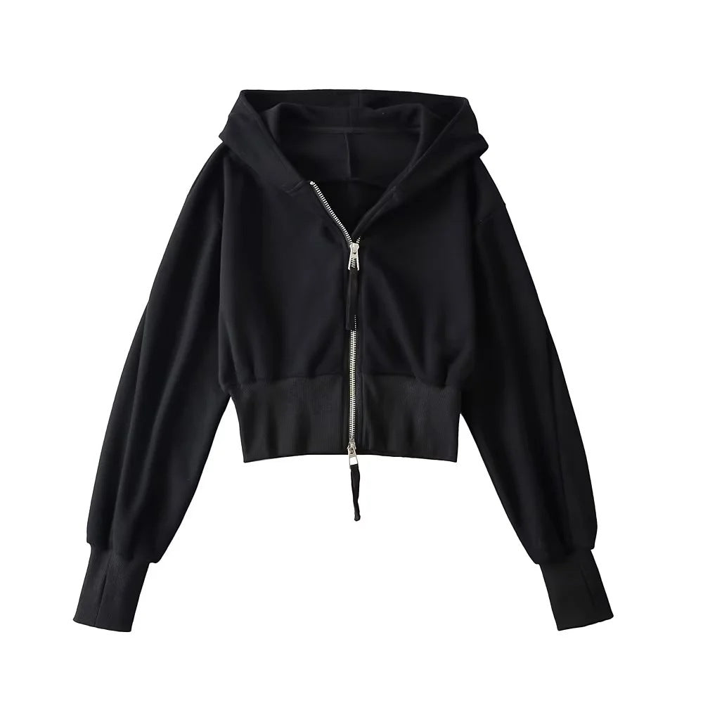European And American Street Sports Fashion Casual Double Zip Patchwork Hoodie