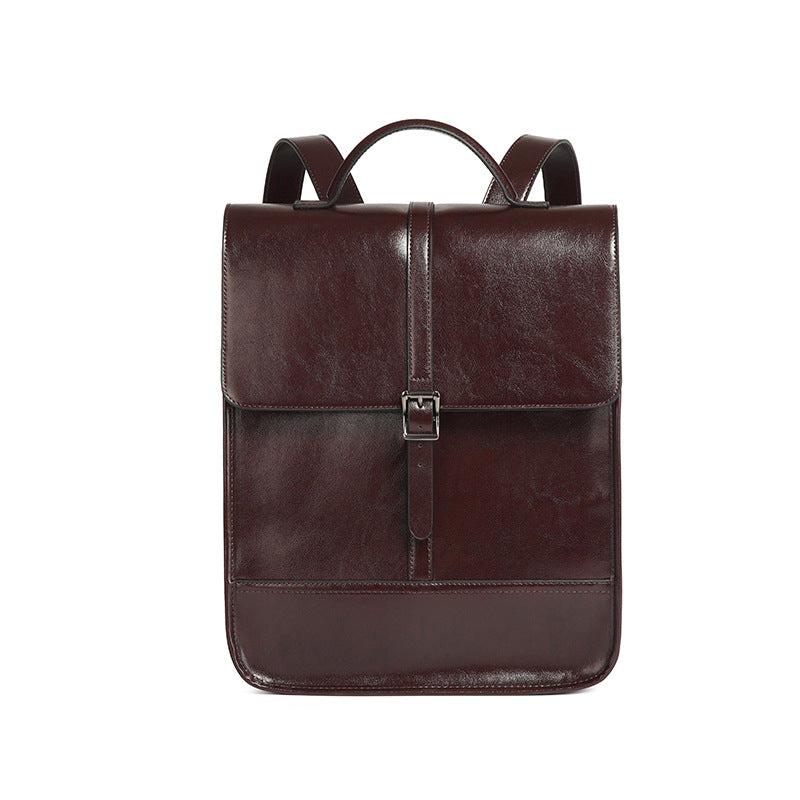 British Style Waterproof Leather Travel Backpack