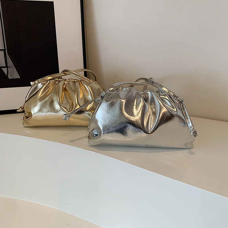 Advanced Texture Silver Dumpling Bag Fashion Shoulder Bag