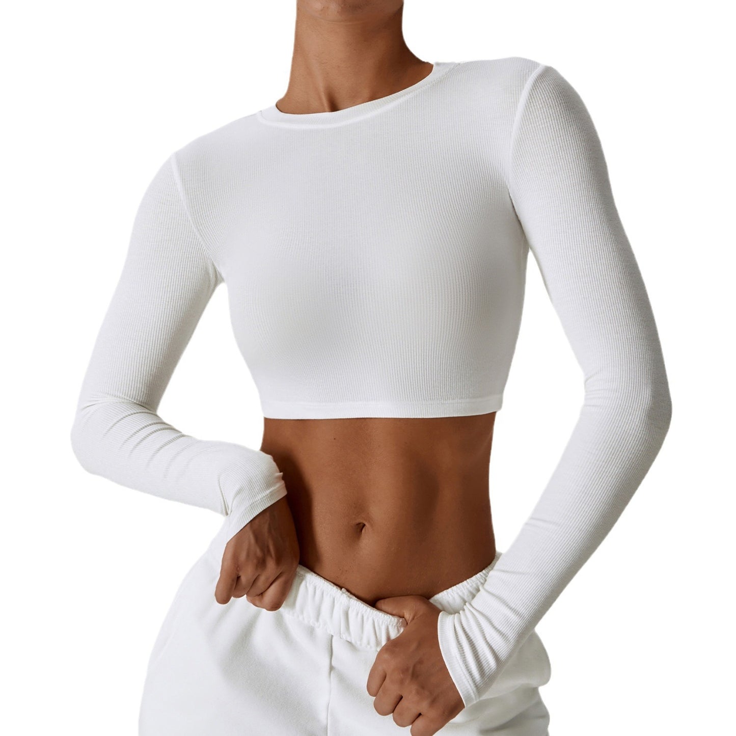 Threaded Short Yoga Clothes Women's Navel Slimming Top