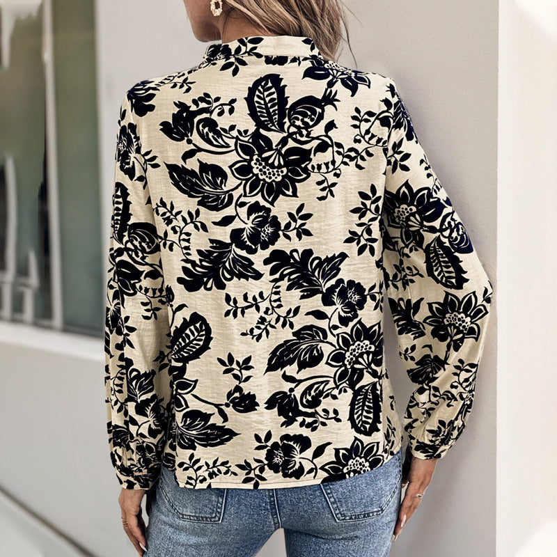 Retro Printed Elegant Shirt Top For Women