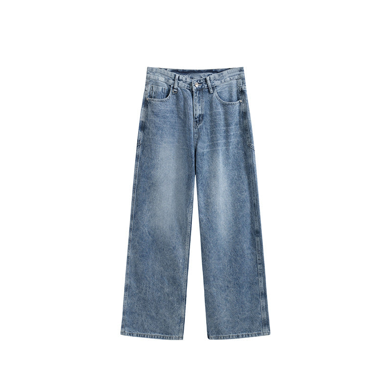 Men's Fashion Personality Cutting Washed Jeans