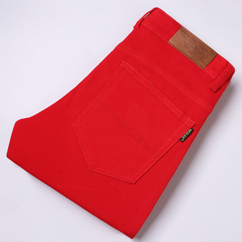 Slim Fit Stretch All-matching Mid Waist Casual Jeans