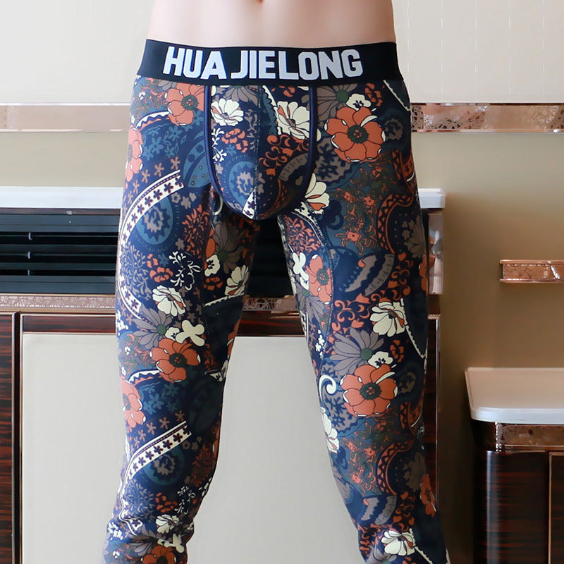 Printed Men's Fleece-lined Thick Warm Pants