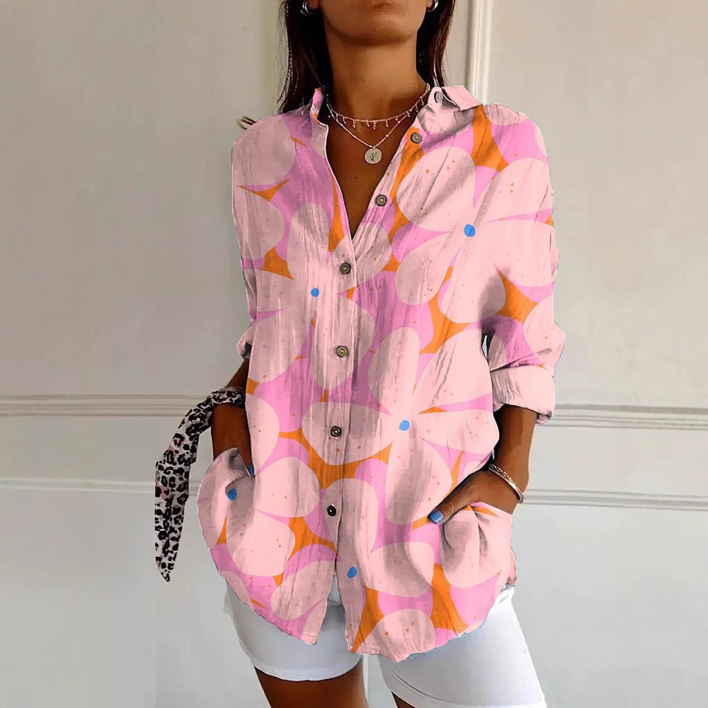 Long Sleeve Beach Travel Printed Shirt