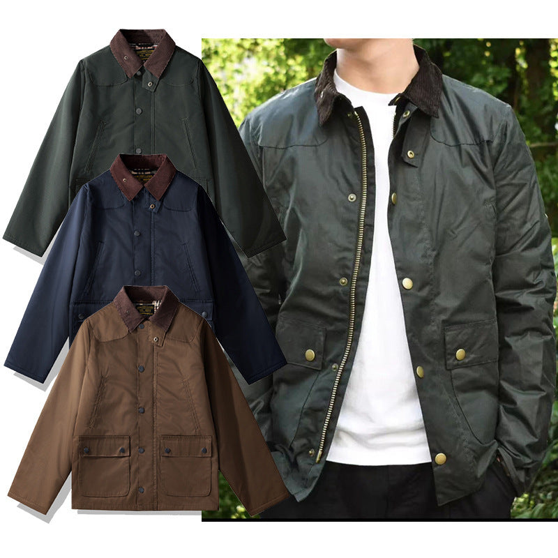 Oil Wax Jacket Quilted Trench Coat Coat