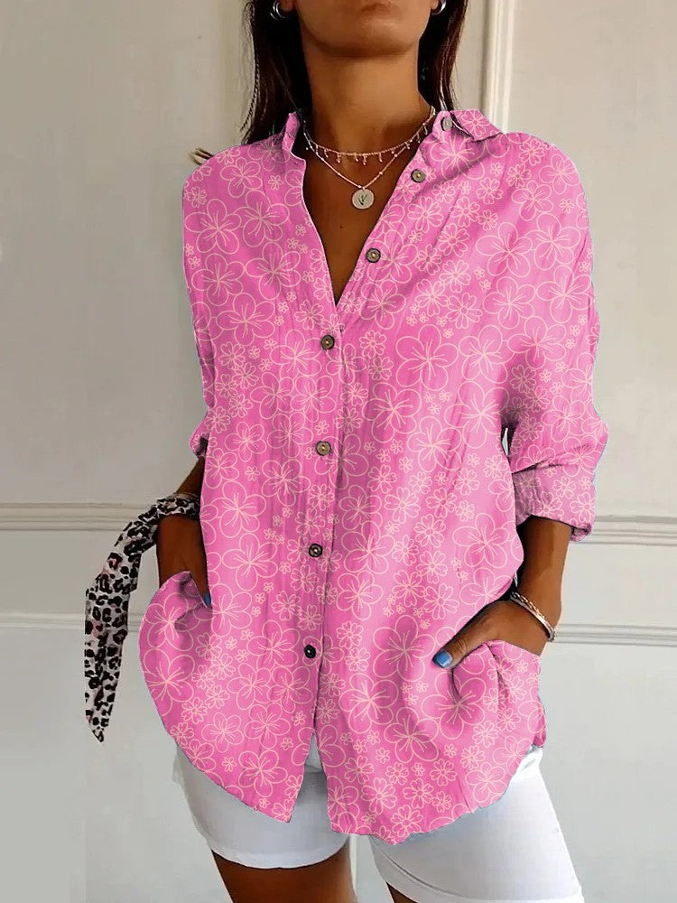 Long Sleeve Beach Travel Printed Shirt