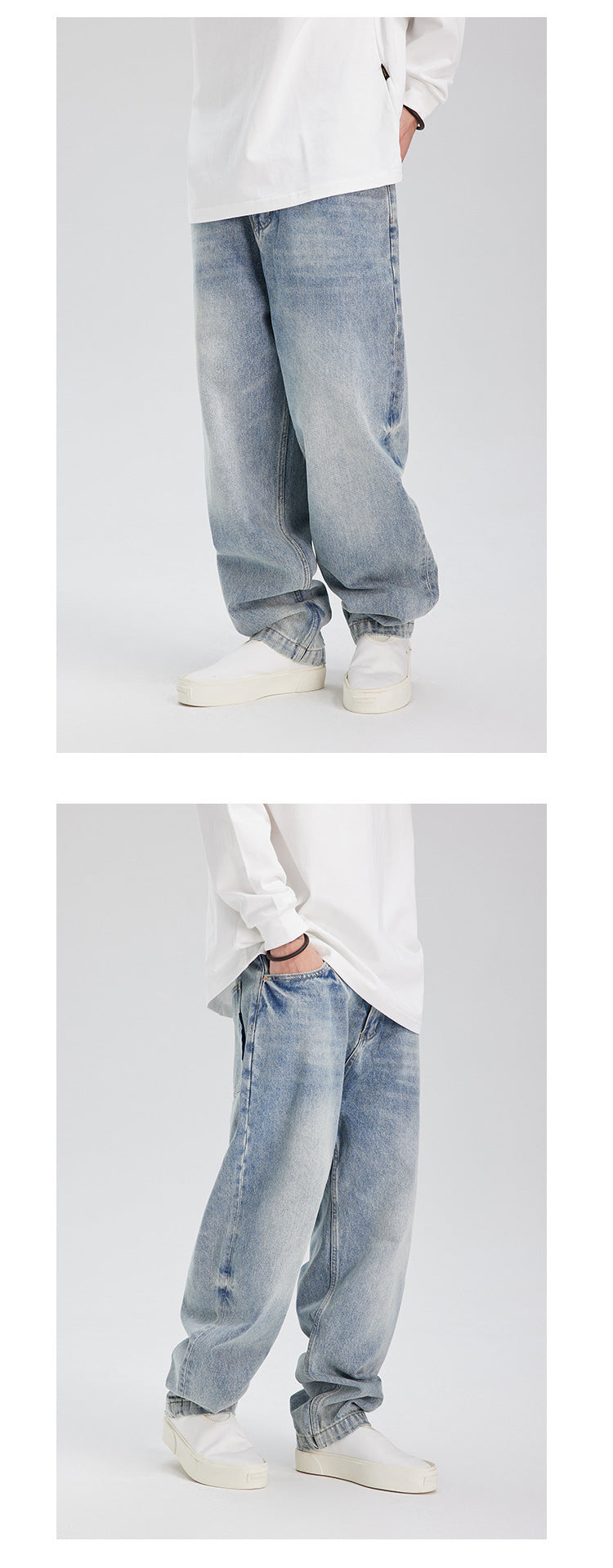 Fashion Retro Distressed Washed Jeans Men