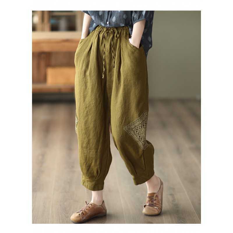 Cotton And Linen Loose Slimming Harem Bloomers