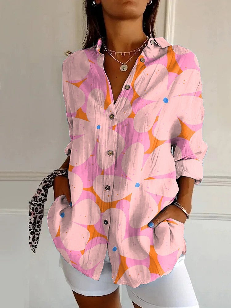 Long Sleeve Beach Travel Printed Shirt