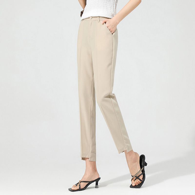 Cropped Harem Suit Pants Women's Loose Casual Cigarette Pants