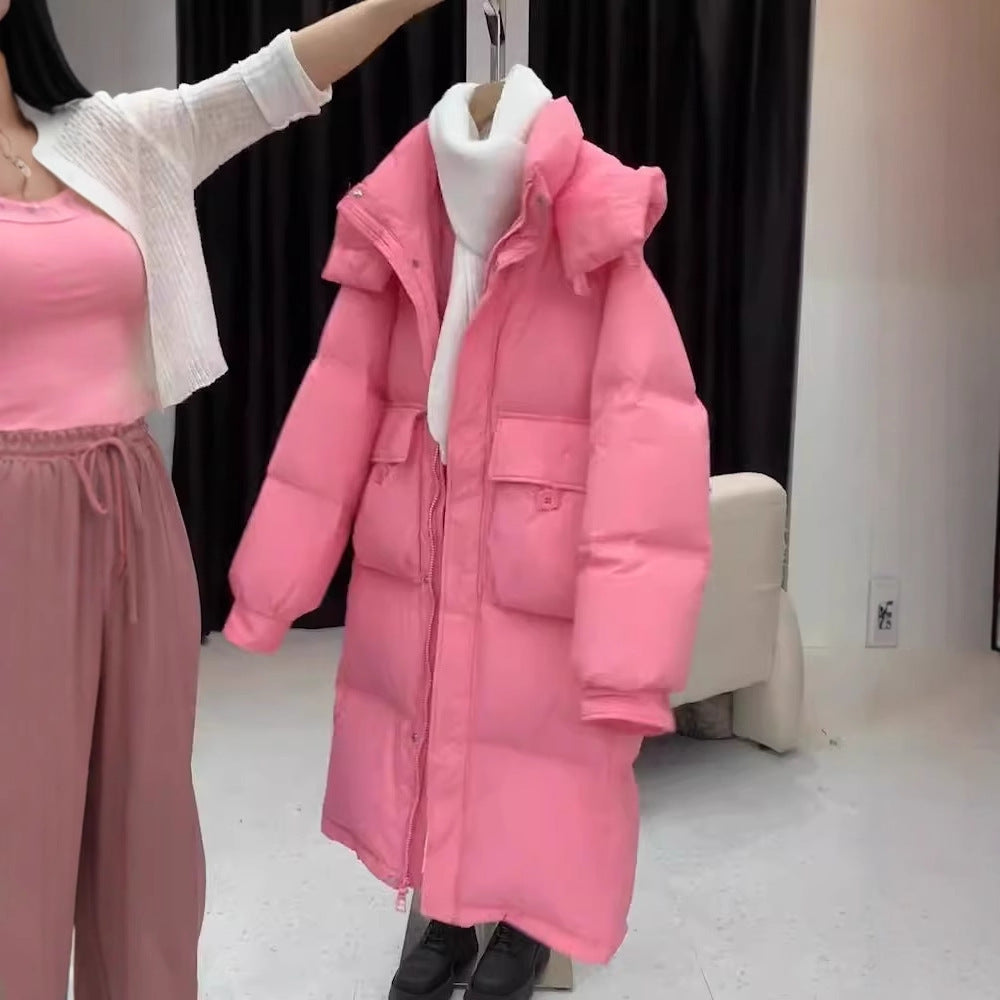 Women's Cotton-padded Mid-length Thickened Hooded Jacket