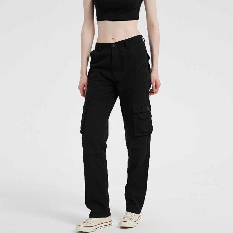 European And American Plus Size Women's Multi-pocket Sports Pants