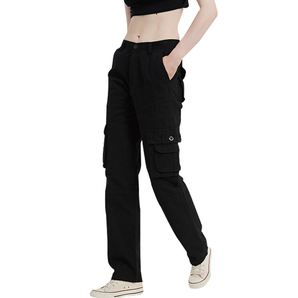 European And American Plus Size Women's Multi-pocket Sports Pants